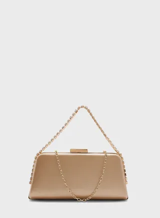 Chain Detail Clasp Clutch