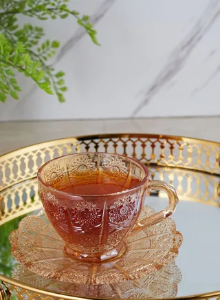 Glass Tea Cup & Saucer