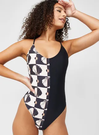 High Leg Printed Swimsuit