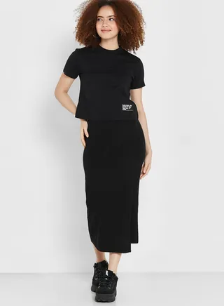 High Waist Wrap Mini Skirt
