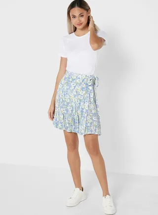 Floral Print Midi Skirt