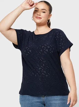 Openwork Knitted T-Shirt