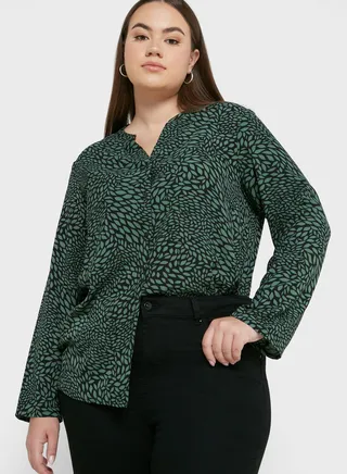 V-Neck Printed Shirt