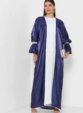 Puff Sleeve Detail Abaya With Inner