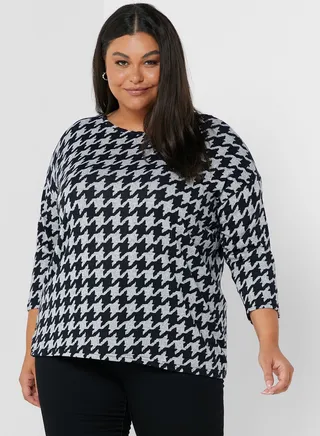 Printed Round Neck Top