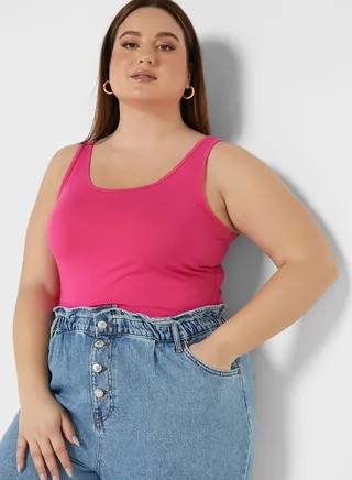 Scoop Neck Knitted Tank Top