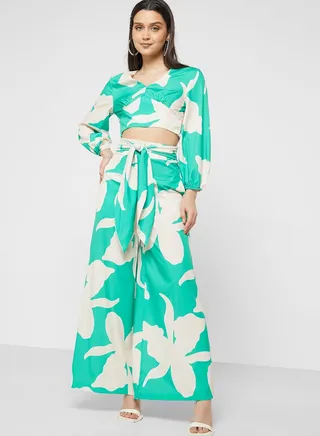 Printed Casual Pant Set