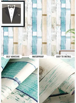 Wood Pattern Self Adhesive Home Decor Wallpaper Sticker (45cm*500cm)