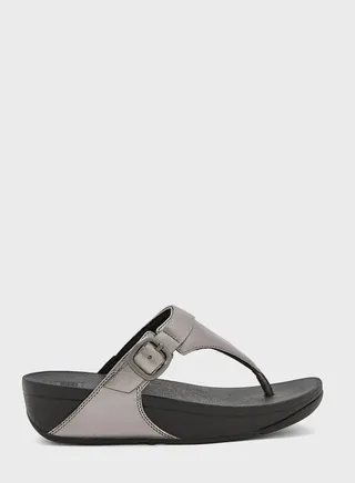 Lulu Adjustable Toe Post Wedge Sandals