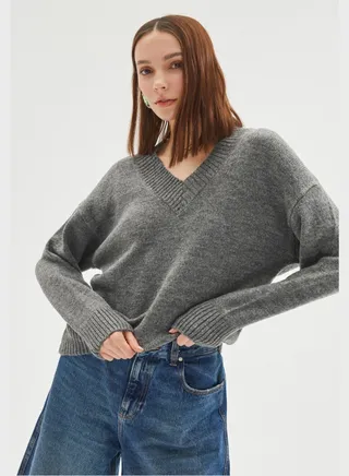 V-Neck Knitted Sweater
