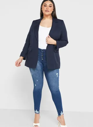 High Waist Distressed Jeans