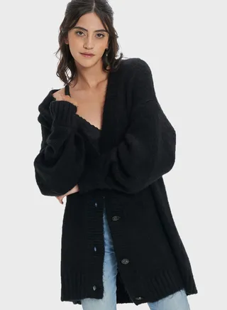 V-Neck Oversized Cardigan