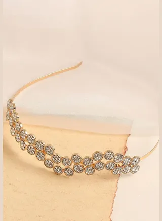Gold Plated Designer Stone Hair Band