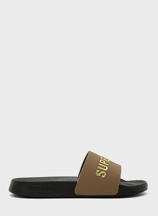 Code Logo Vegan Pool Slide Flip Flops