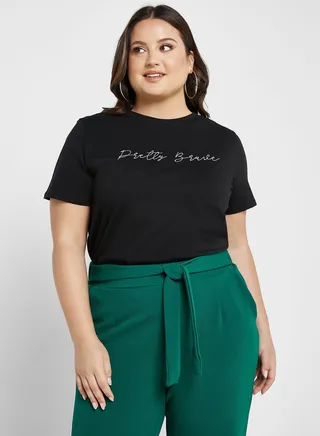 Embroidered Round Neck T-Shirt