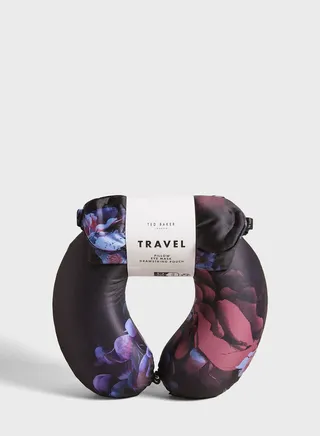 Fracisi Printed Travel Pillow And Eye Mask Set
