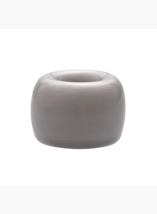 Porcelain Toothbrush Stand for One, Dia. 4 x H 3 cm, Grey