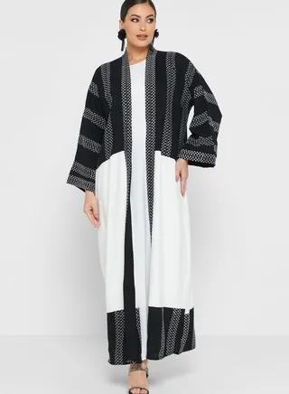 V-Neck Embroidered Abaya