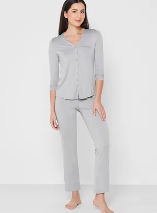 Pocket Detail Shirt & Pyjama Set