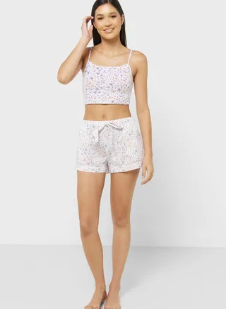 High Waist Pyjama Short