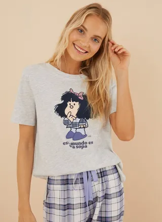 Crew Neck Pyjama T-Shirt And Pants