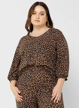 Balloon Sleeve Printed Top
