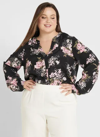 Floral Print Button Down Shirt
