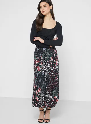 Floral Print Maxi Skirt