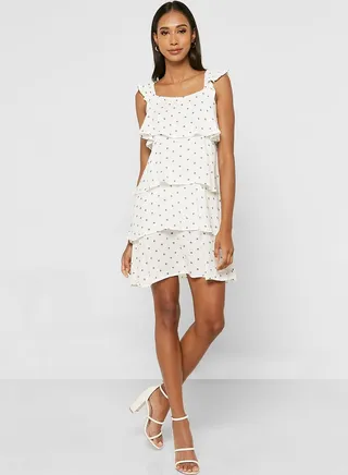 Tiered Printed Dress