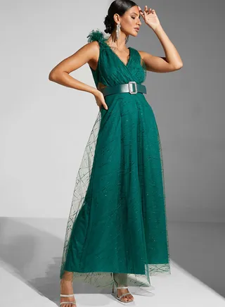 Maryam Flared Net Gown