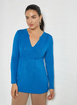 Long Sleeve Jersey Maternity Top Classic Blue