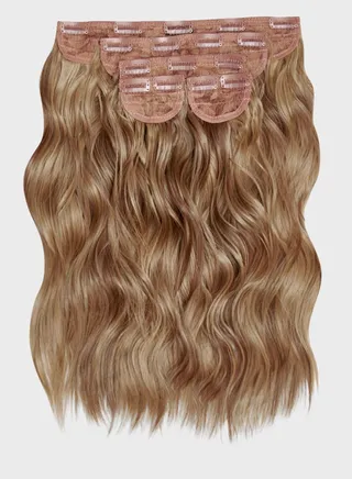 Super Thick 22" 5 Piece Brushed Out Wave Clip In Hair Extensions -26/613X/M30 Mellow Brown