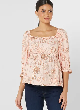 Square Neck Tiered Top