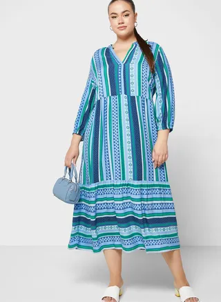 Tiered Printed Dress