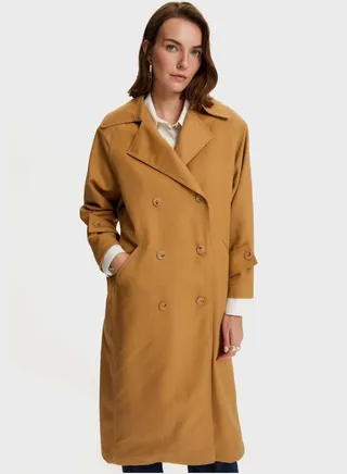 Oversized Button Detail Coat