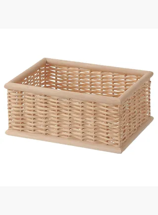 Buri Material Rectangular Box, W 26 x D 18.5 x H 12 cm, Natural