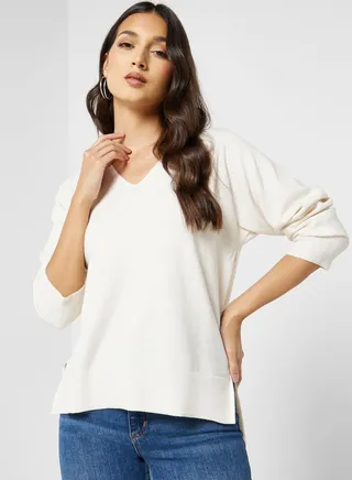 V-Neck Knitted Jumper