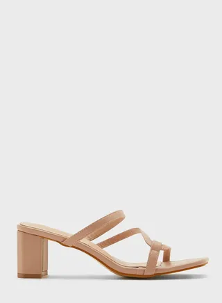 Square Toe Skinny Strap Mules