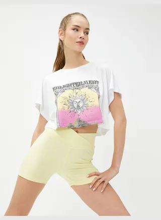 Modal Mix Relax Fit Crop Yoga T-Shirt