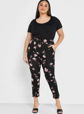 Floral Print High Waist Pants