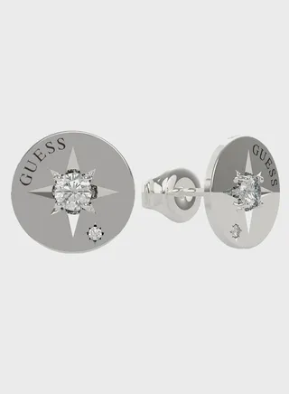 Monogram Crystal Stud Earrings