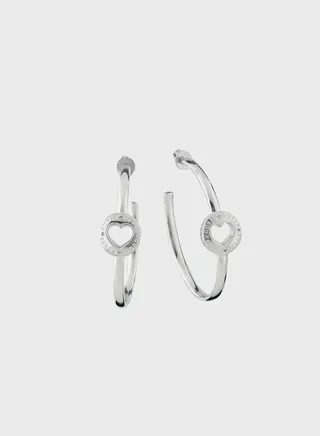 Rolling Heart Hoop Earrings