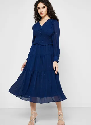 Puff Sleeve Tiered Dress