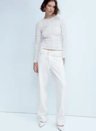 Ruched V-Neck Top