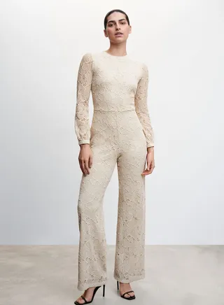 Embroidered Wide Leg Jumpsuit