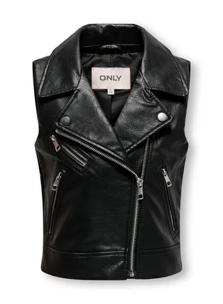 Kids Cross Zip Leather Jacket