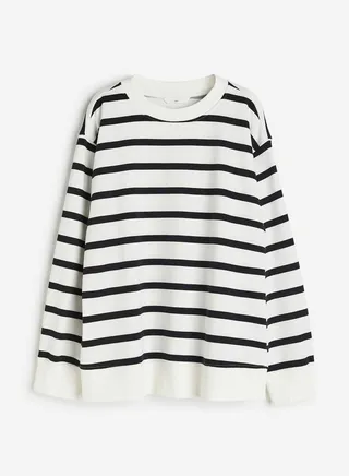 Striped Round Neck Sweatshirt