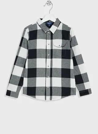 Kids Checks Regular Fit Shirt
