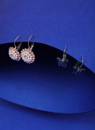 Pack of 2 Gold Plated Designer Hoop Earrings
