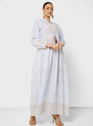 Printed Drawstring Jalabiya